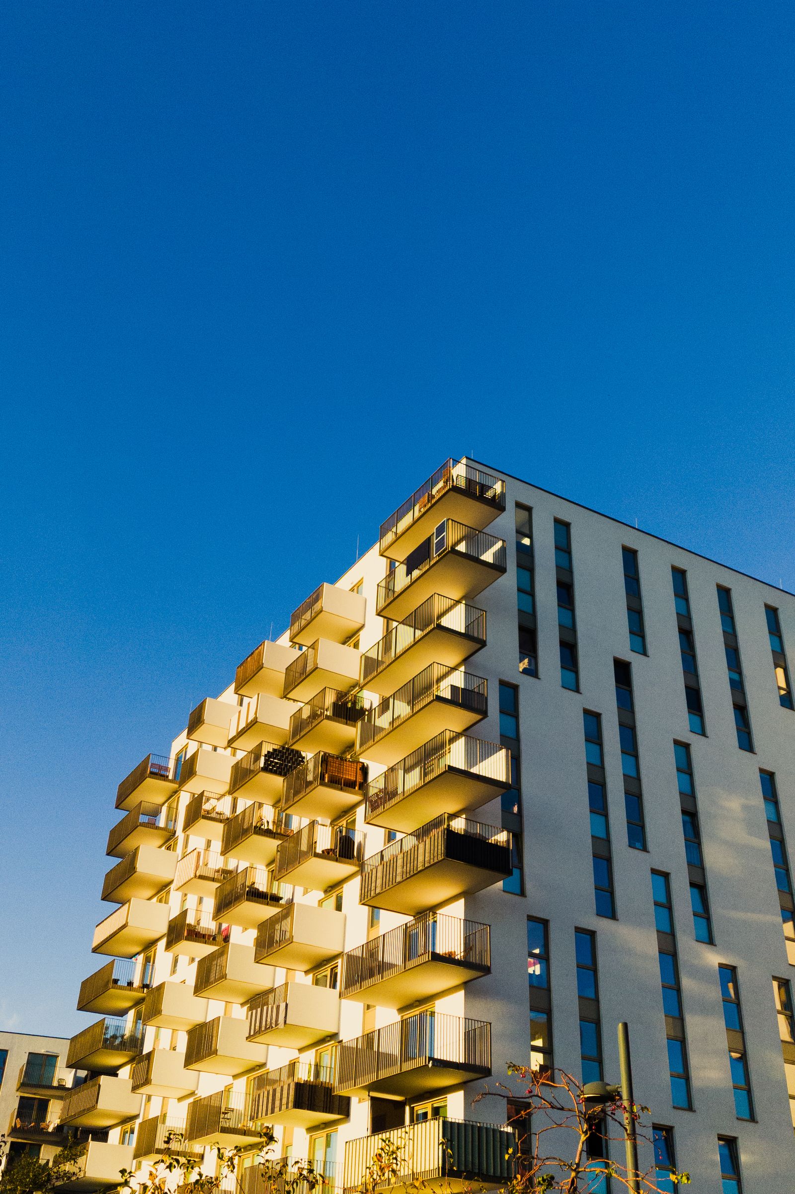 Modern architecture of an apartment building in Argentina.